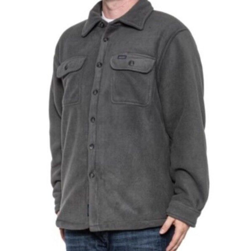 NWT $70 Smith's Workwear‎ Men's Sherpa Lined Fleece Shirt Jacket Shacket Gray L